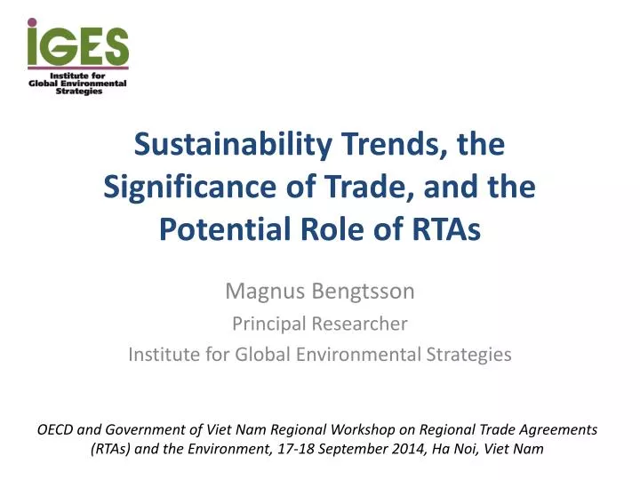 sustainability trends the significance of trade and the potential role of rtas