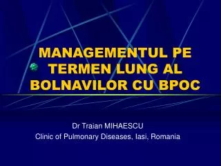 managementul pe termen lung al bolnavilor cu bpoc