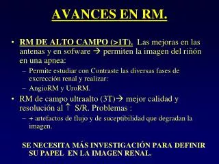 avances en rm