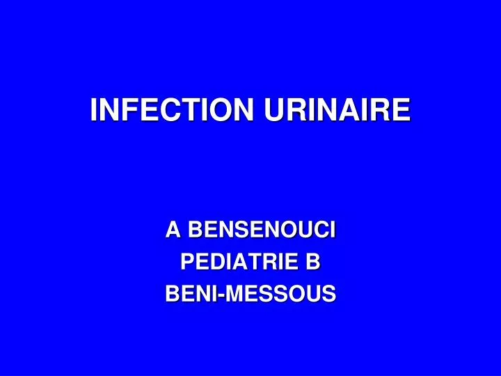 infection urinaire