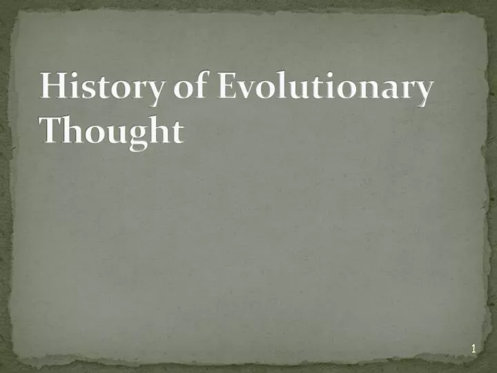 history of evolutionary thought