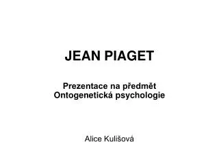 JEAN PIAGET