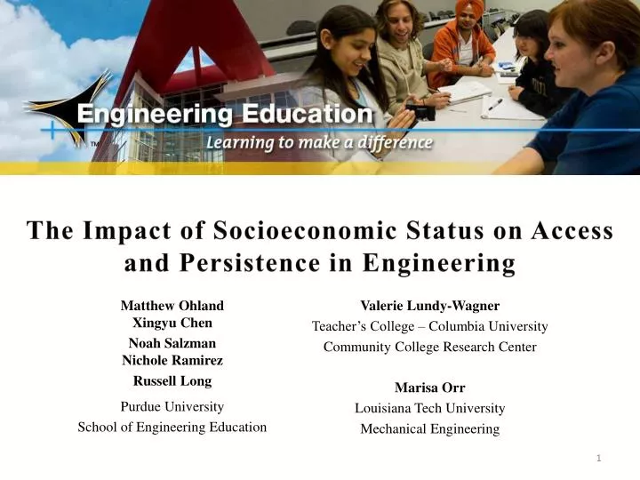 the impact of socioeconomic status on access and persistence in engineering