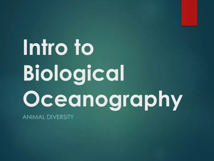 intro to biological oceanography