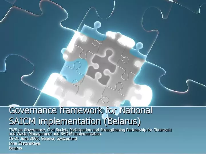 governance framework for national saicm implementation belarus