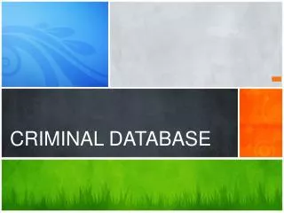 CRIMINAL DATABASE