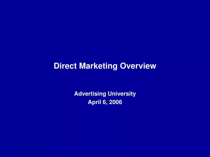 direct marketing overview