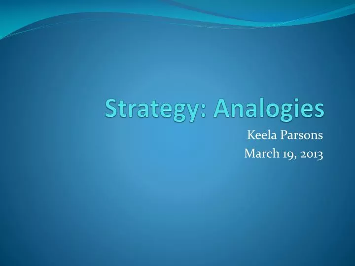 strategy analogies