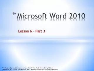 Microsoft Word 2010