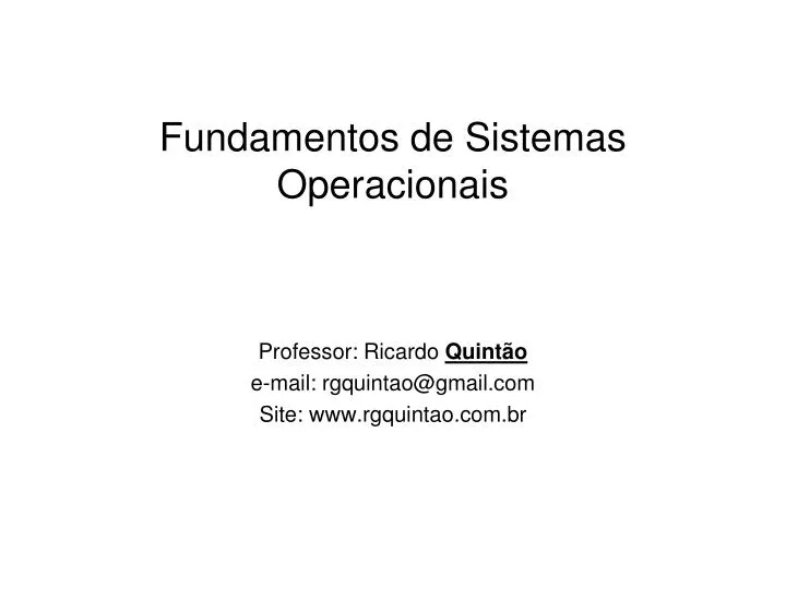 fundamentos de sistemas operacionais