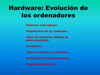 hardware evoluci n de los ordenadores