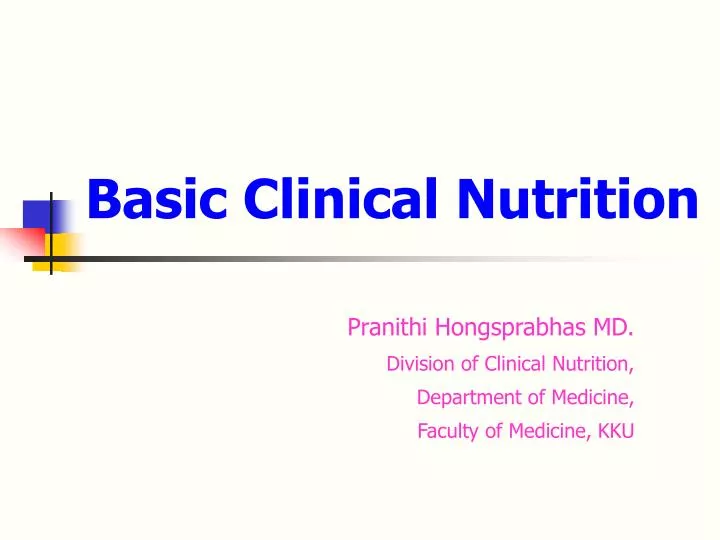 basic clinical nutrition
