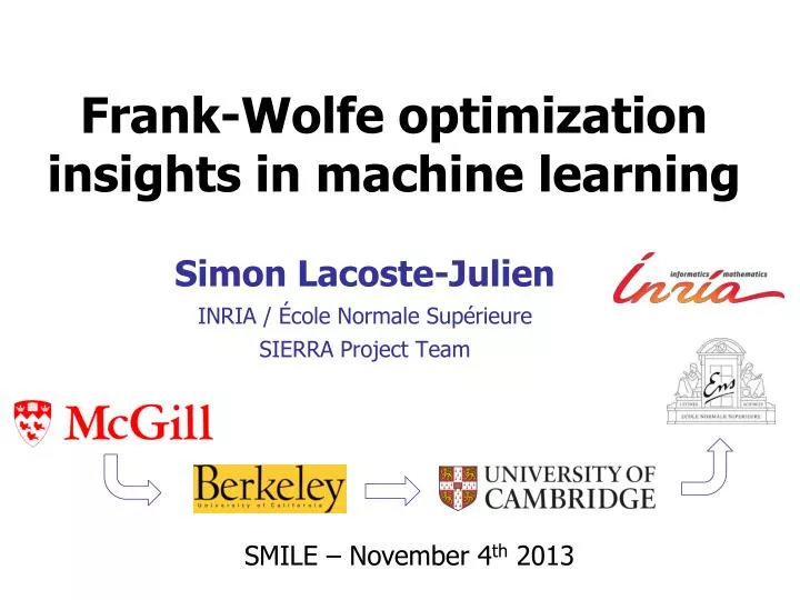 frank wolfe optimization insights in machine learning
