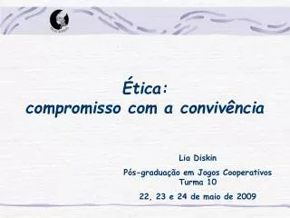 tica compromisso com a conviv ncia