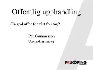 offentlig upphandling