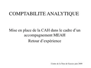 comptabilite analytique