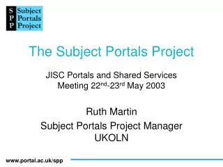 The Subject Portals Project
