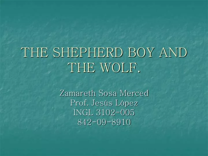 the shepherd boy and the wolf