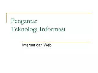 pengantar teknologi informasi