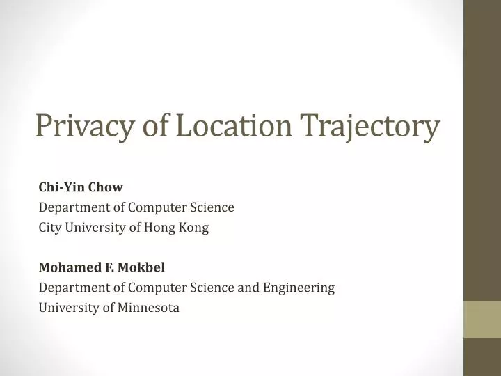 privacy of location trajectory