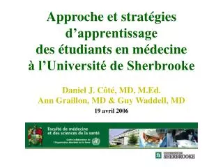 approche et strat gies d apprentissage des tudiants en m decine l universit de sherbrooke
