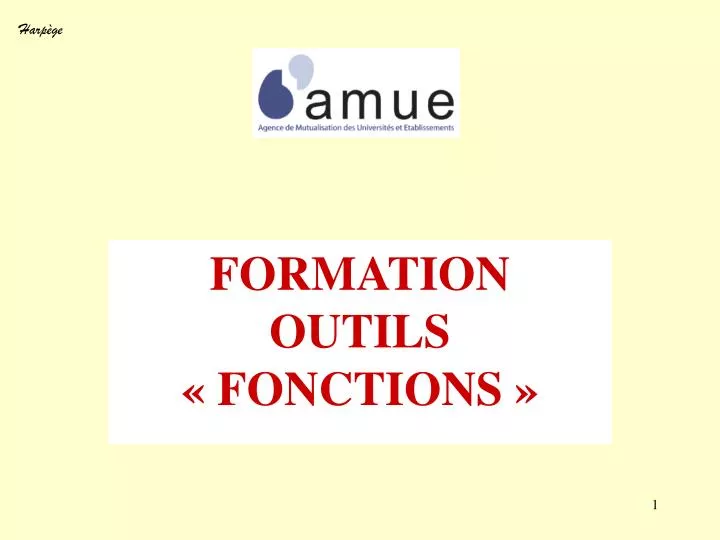 formation outils fonctions