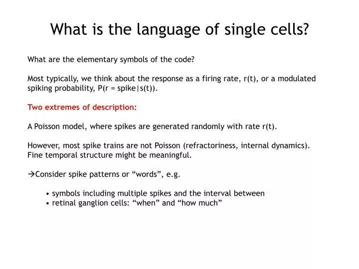 what is the language of single cells
