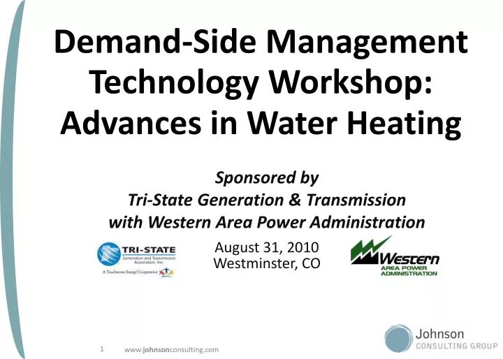 demand side management technology workshop advances in water heating
