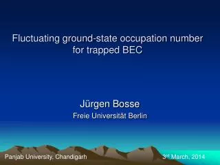 Fluctuating ground-state occupation number for trapped BEC