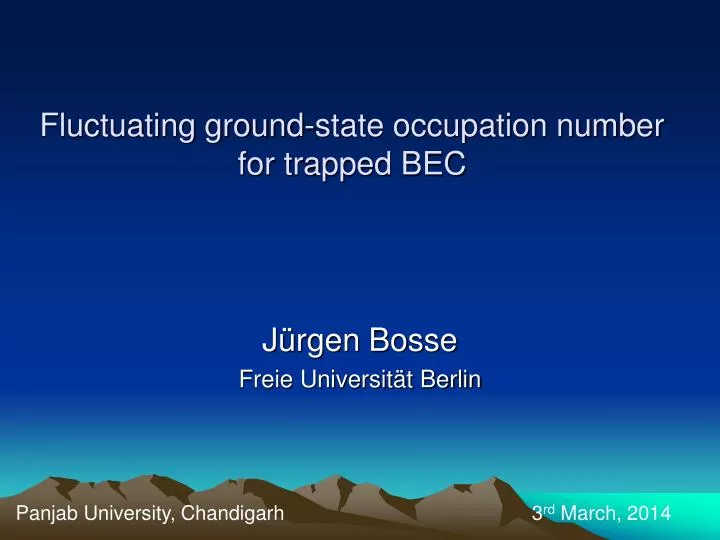 fluctuating ground state occupation number for trapped bec