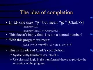 The idea of completion
