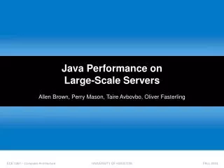 Java Performance on Large-Scale Servers