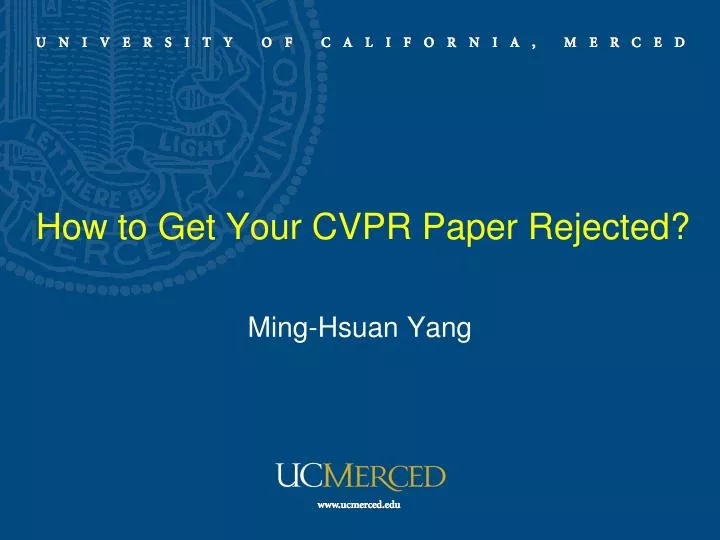 how to get y our cvpr paper r ejected