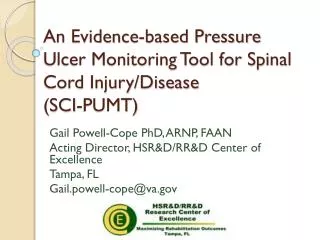 An Evidence-based Pressure Ulcer Monitoring Tool for Spinal Cord Injury/Disease (SCI-PUMT)