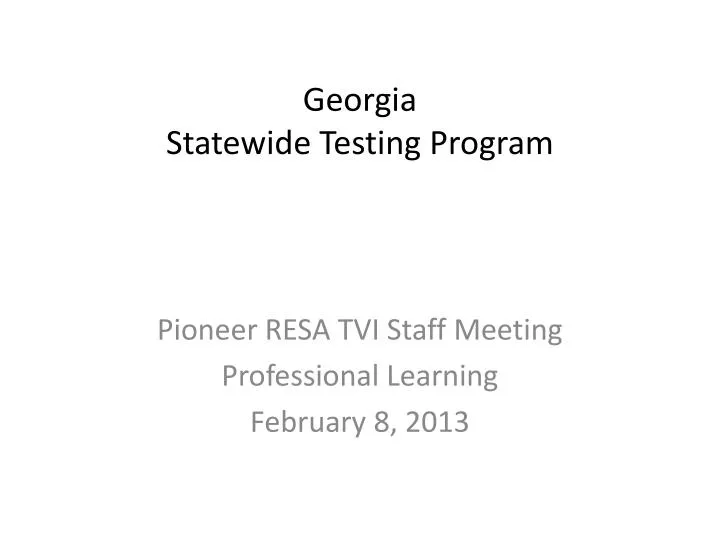 georgia statewide testing program