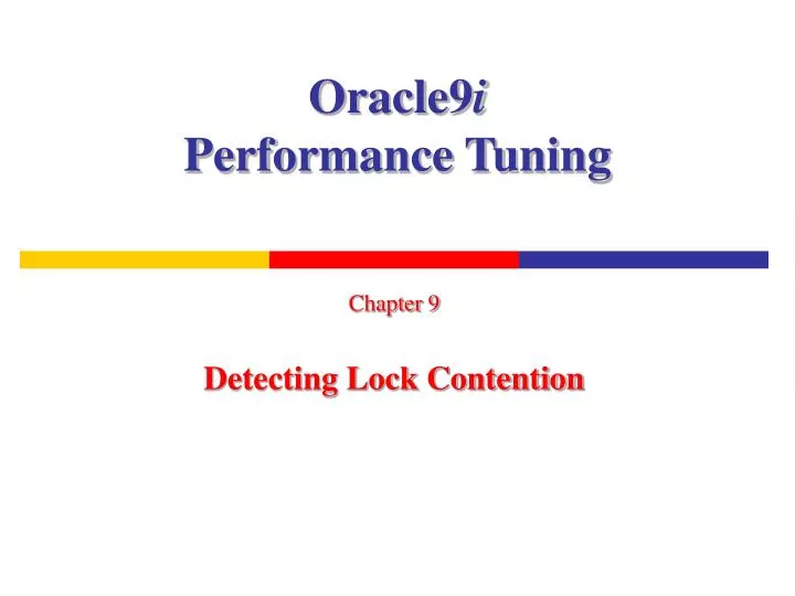 oracle9 i performance tuning