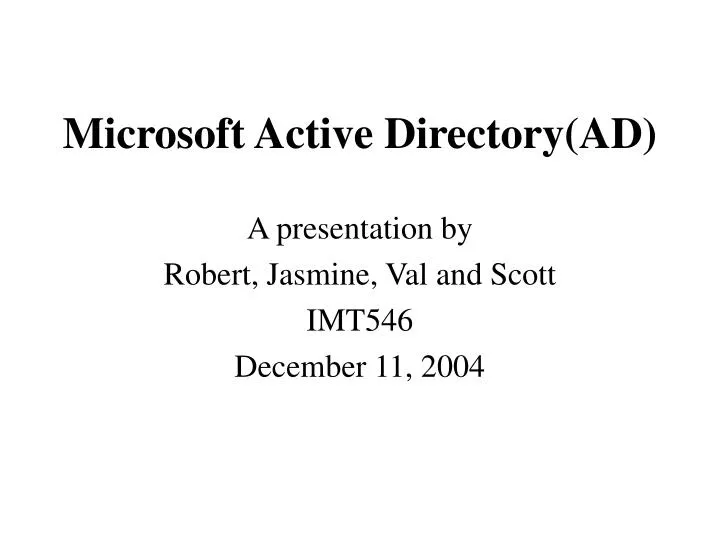 microsoft active directory ad
