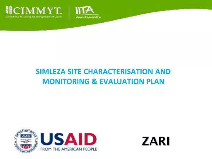 simleza site characterisation and monitoring evaluation plan