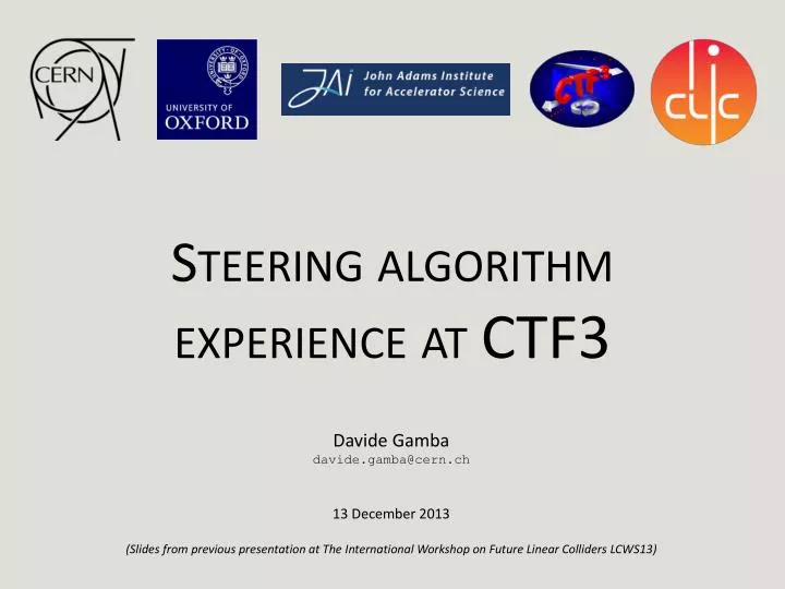 steering algorithm experience at ctf3