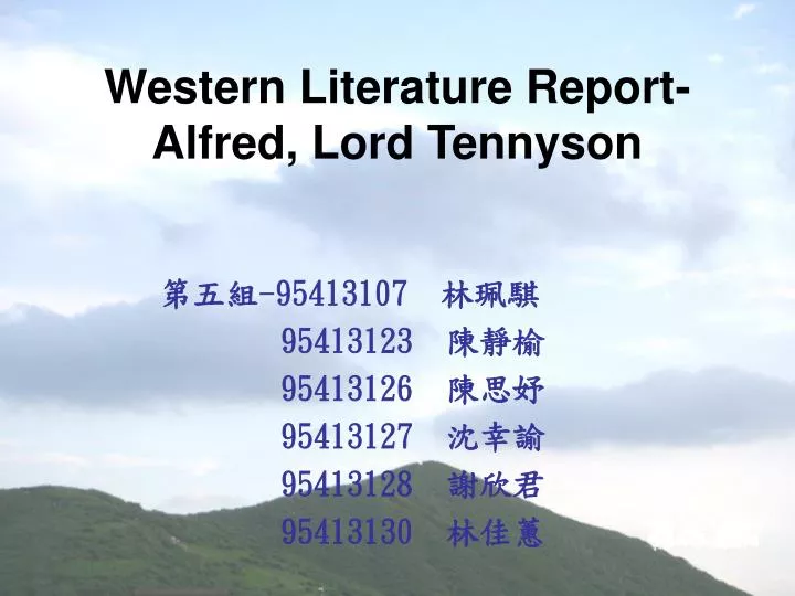 western literature report alfred lord tennyson