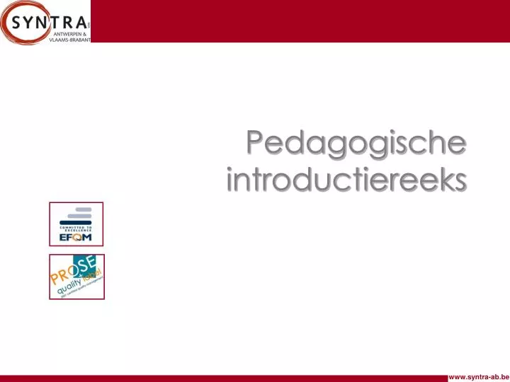 pedagogische introductiereeks