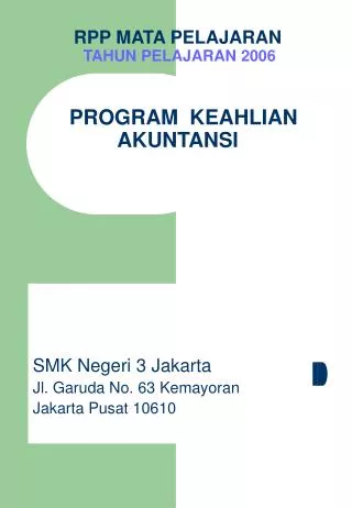 rpp mata pelajaran tahun pelajaran 2006 program keahlian akuntansi