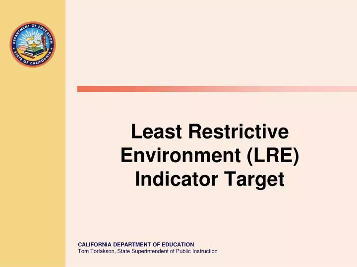 least restrictive environment lre indicator target