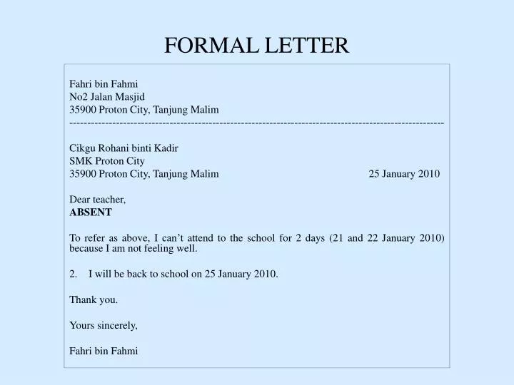 formal letter