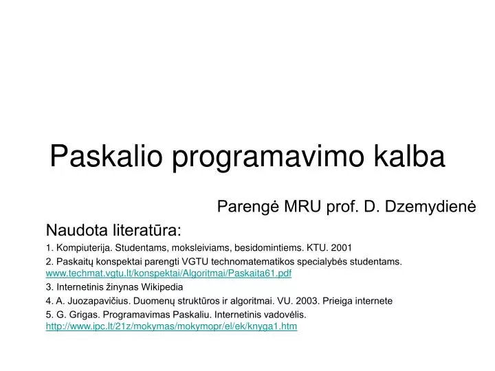 paskalio programavimo kalba