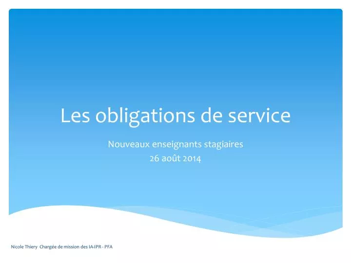 les obligations de service