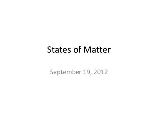 States of Matter