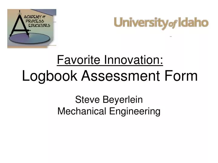 favorite innovation logbook assessment form