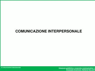 comunicazione interpersonale