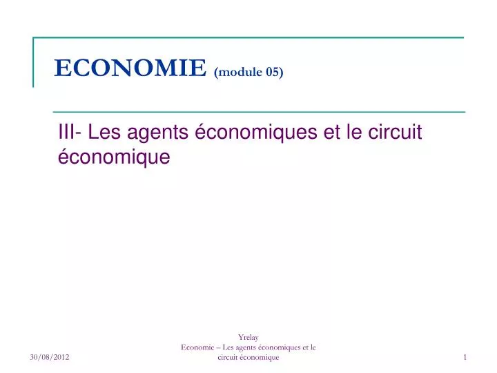 economie module 05